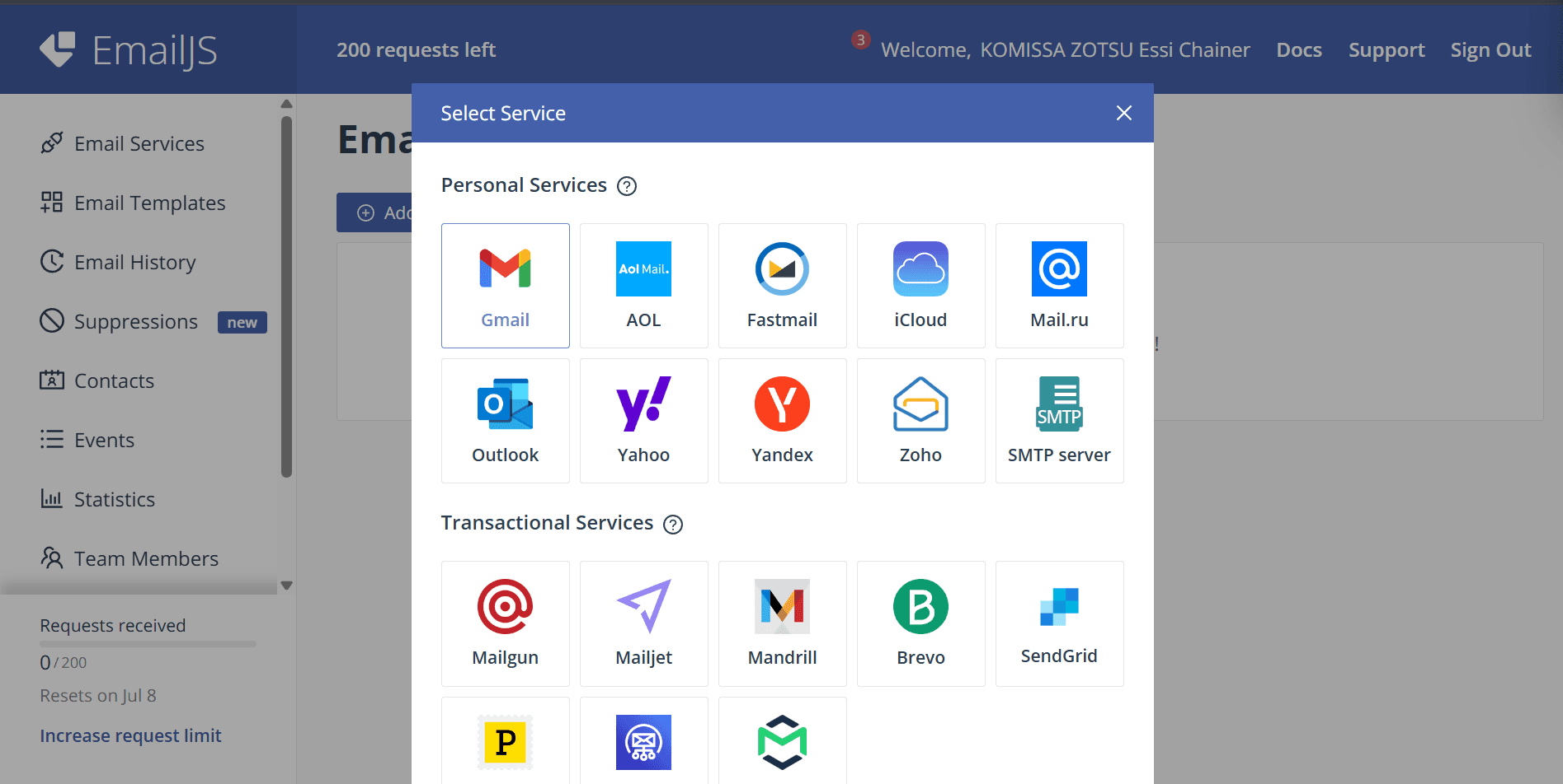 Service Emailjs