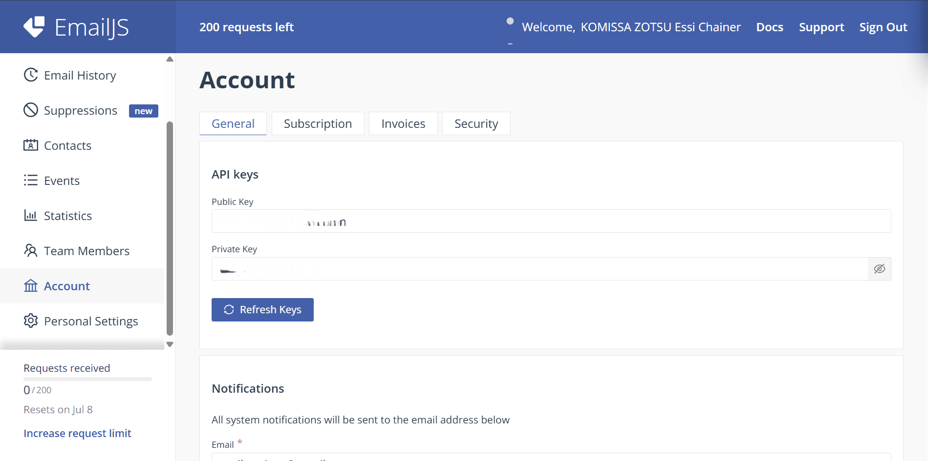 Service Emailjs